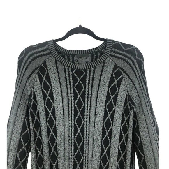 ATM Anthony Thomas Melillo Women's Medium Black Gray Cable Knit Sweater Dress - Picture 3 of 6